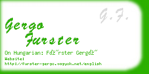 gergo furster business card